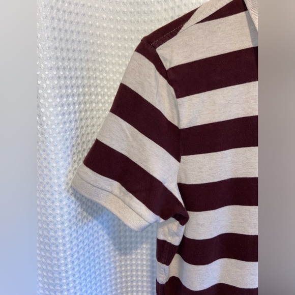 2/40$ Men’s ABERCROMBIE&FITCH muscle fit striped brown and beige Polo sz medium - Picture 5 of 9